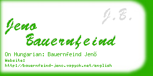 jeno bauernfeind business card